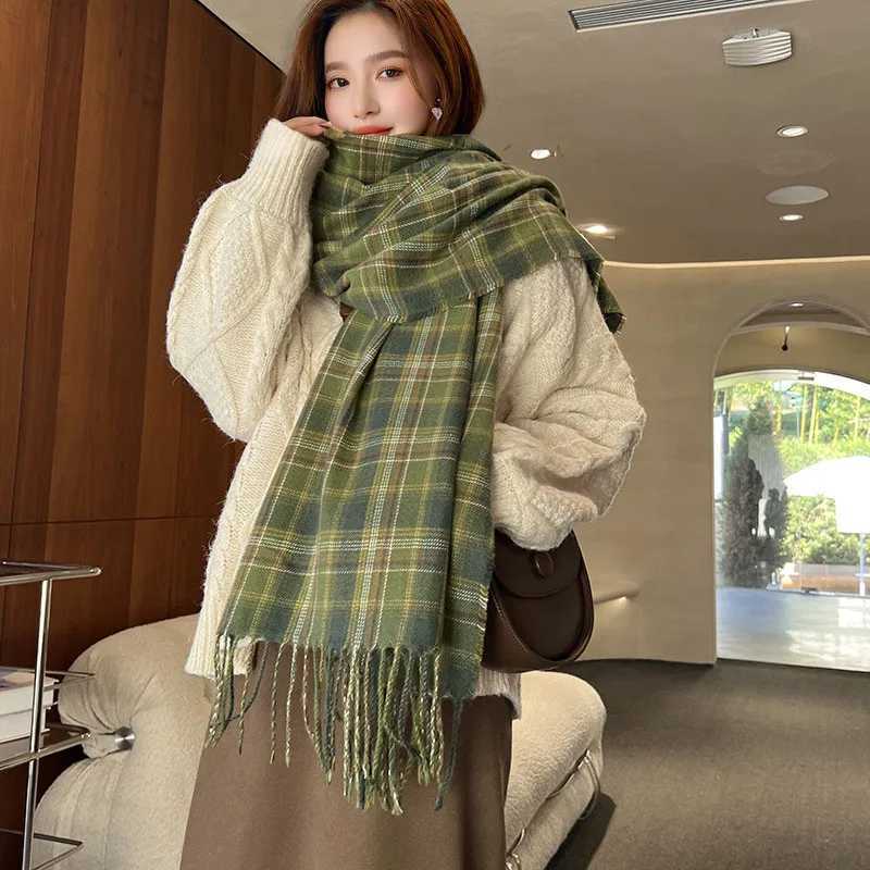 New Womens Winter Scarves Checkered Cashmere Scarf Woman Black Scarf Ladies Scarf Warm XWJ15 W251021