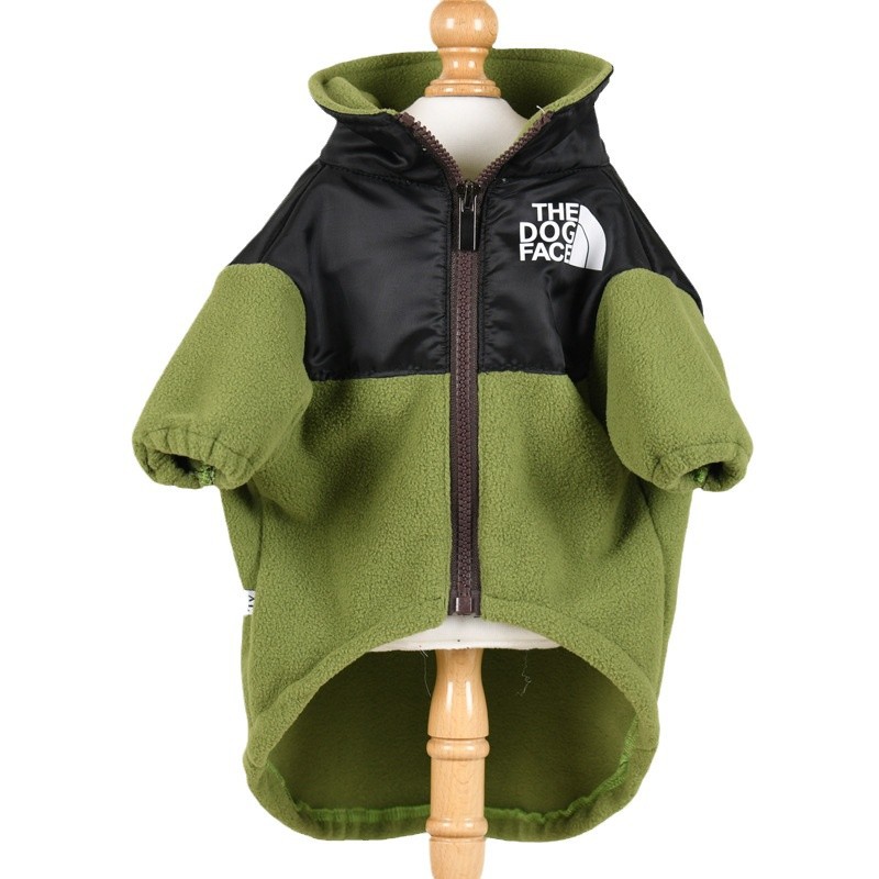 designer dog clothes Fleece Dog Jacket, Zip-Up Color-Block Hoodie, Warm Lightweight Polar Fleece Coat for Small/Medium Pets, XS,9XL