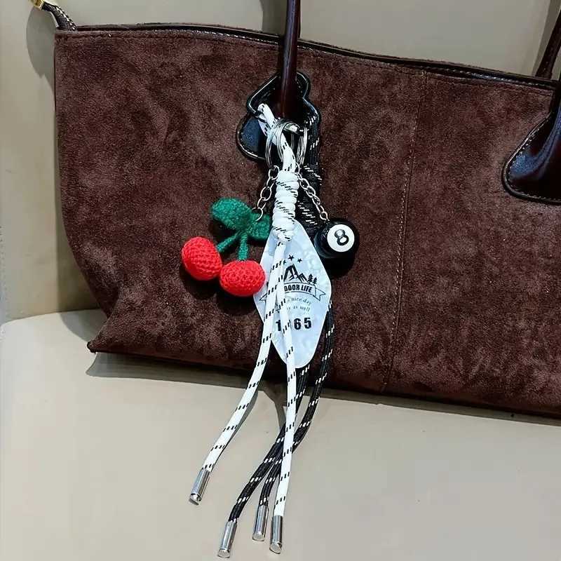 Tennis Balls Cherry Billiards Car Keychain Personalized Mens and Womens Bag Pendant Exquisite Keychain J251121