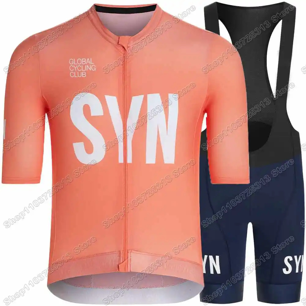 SYN 2025 Cycling Jersey Set Black White Orange Red Cycling Clothing Men TRAINING Short Sleeve Kit Road Bike Shirt Bib Shorts 251021