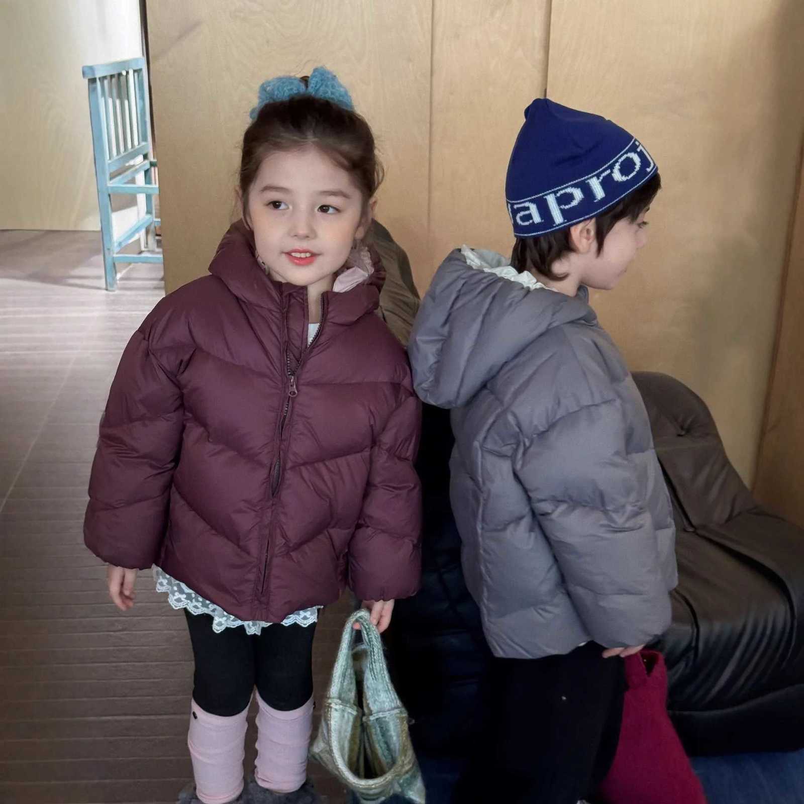 2025 Winter Children 38Y Girls Down Coat Korean Hooded Windproof Toddler Kids Boys Down Jacket Thick Warm Little Girl OuterwearT251021