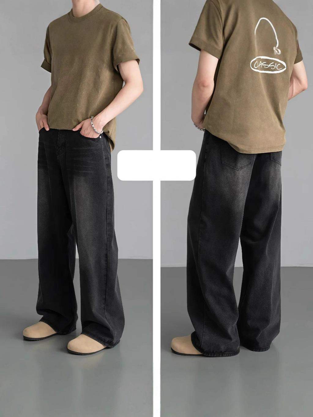 Men's Jeans Y2K Fashion American Vibe Washed Wide Leg Men's Jeans Loose Straight Retro Style Spring Autumn New Casual Comfortable Denim Trou