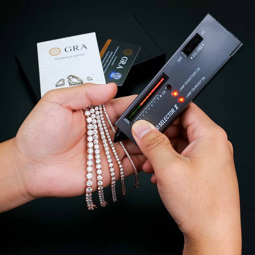 Moissanite D Tennis Chain Bracelet Stylish Trendy HipHop Rose Gold Plating Sterling Silver 925 Party Size 2mm 3mm 4mm 5mm 6mm