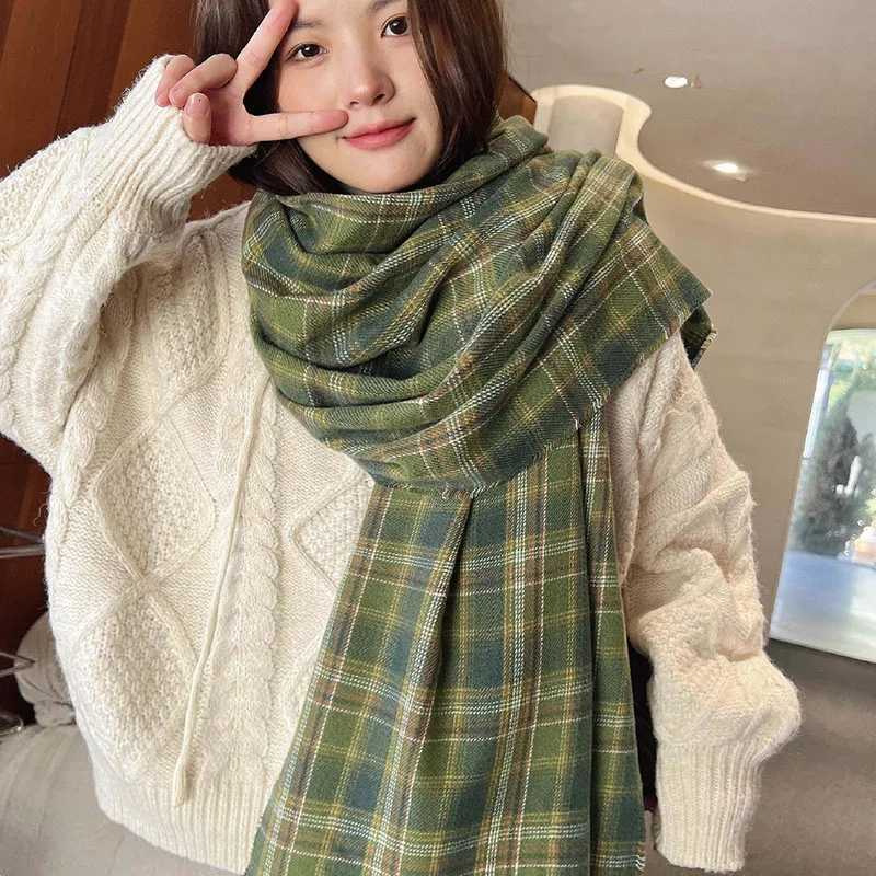 New Womens Winter Scarves Checkered Cashmere Scarf Woman Black Scarf Ladies Scarf Warm XWJ15 W251021