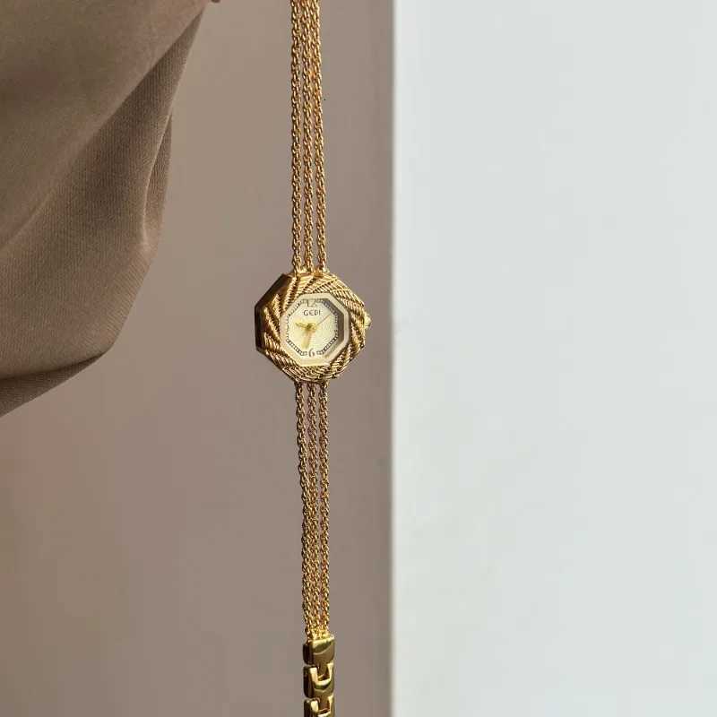 Elegant Gold Bracelet Ladies Retro Luxury Womens Quartz Fashion Ultra Thin Chain Jewelry Gift for WomenXJ251021