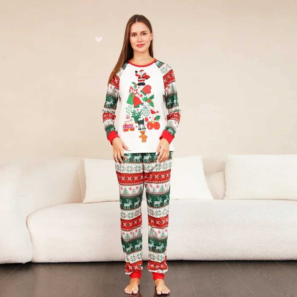 Christmas Pajamas for Family Matching Outfits Allover Print Cute Soft 2 Pieces Suit Couples Kids Clothing Set Casual Loose Pjs L251021K6Z7