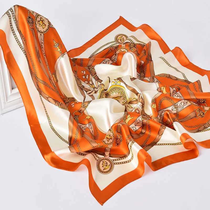Natural Silk Square Scarf Wen Flower Print Small Real Silk Bandana Hair Scarf Luxury Neckscarf Pure Silk ScarfW251021