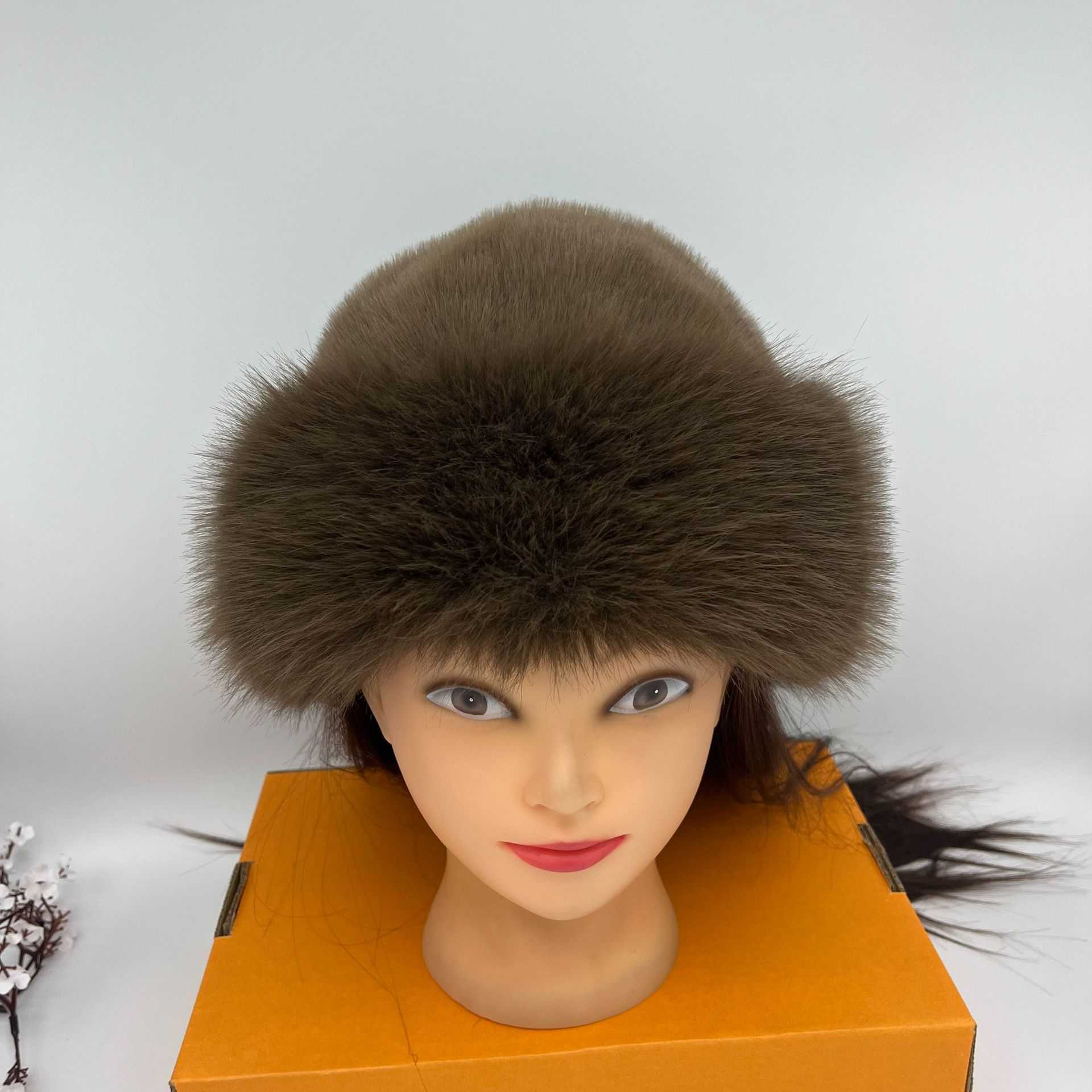Fashion Plush Hat for Women Autumn and Winter Coldproof Warm Northeast Hat Imitation Fox Fur Versatile Ear Protection Hat H251020
