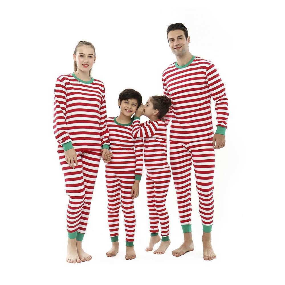 Christmas Dad Mom Kids Matching Pajamas Set Red White Striped Long Sleeve Soft Sleepwear Holiday Family Outfits L251021V5OV