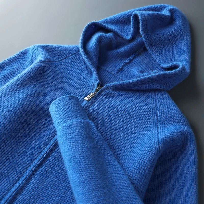 Mens 100 Merino Wool Oneck Long Sleeve Cadigan Sweater Autumn Winter Thick Casual Comfort Handsome Base Knit Top 251020