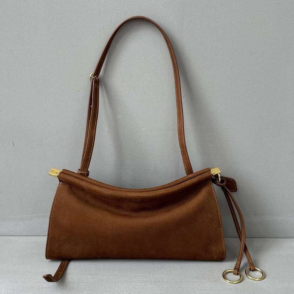 Suede Underarm New Niche Design Frosted Beef Vintage Gold Clip Fashionable Women's One-Shoulder Crossbody Bag 251021