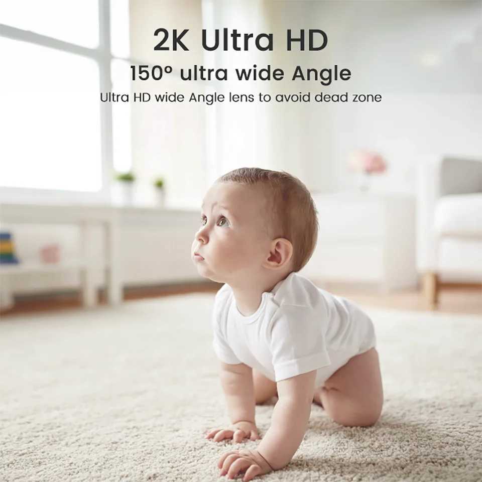 4MP WiFi indoor highdefinition crying detection Video baby monitor fullcolor night vision 360 degree rotating network camera J251121