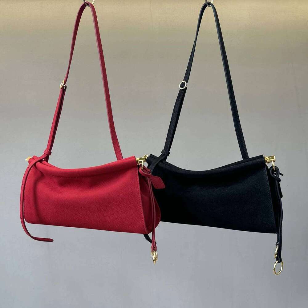 Suede Underarm New Niche Design Frosted Beef Vintage Gold Clip Fashionable Women's One-Shoulder Crossbody Bag 251021