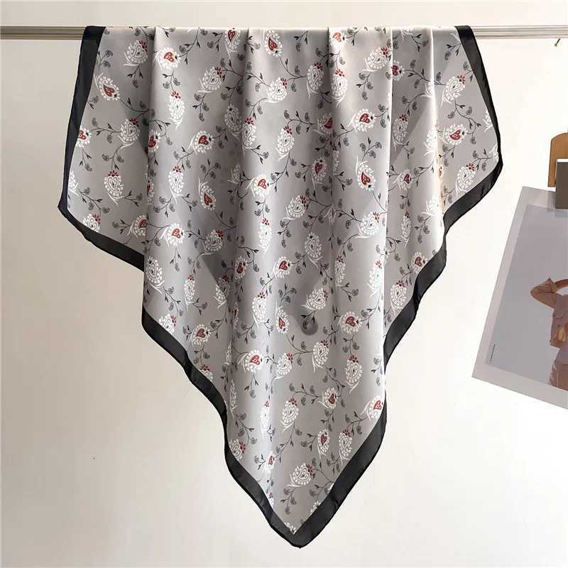 70x70cm Square Scarf Women Imitation Silk Hairbands Foulard Women Bandands Kercheif Shawls Wraps Small Hijab W251021