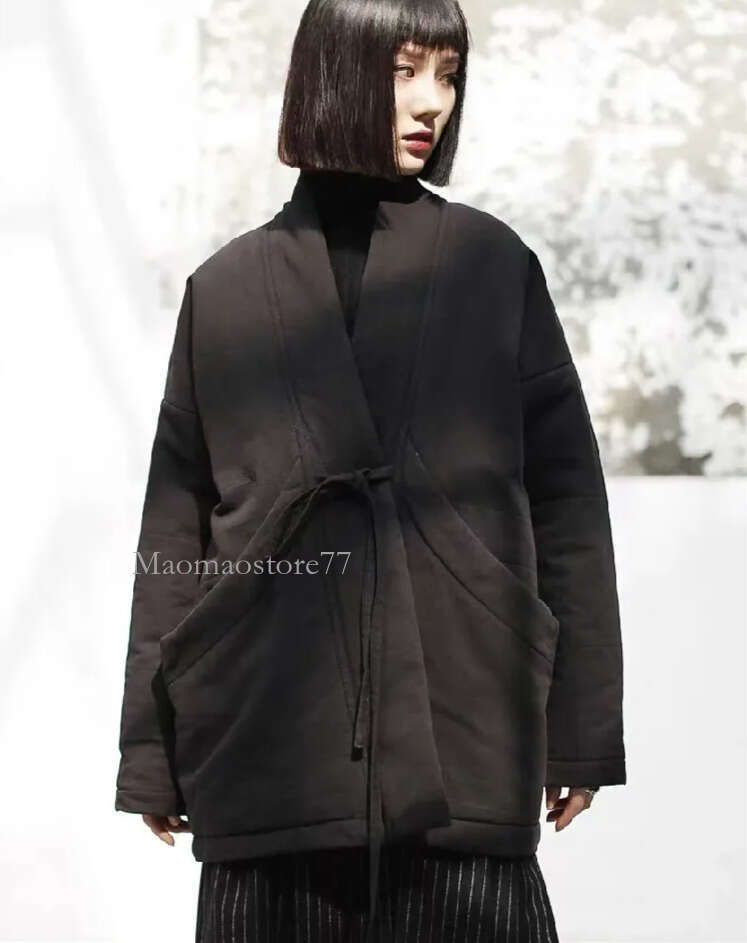 Autumn Winter Black Cotton Padded Oversized Vintage Loose Casual Jackets For Women Coats 2025 Clothes Woman Jacket Coat goose coat women