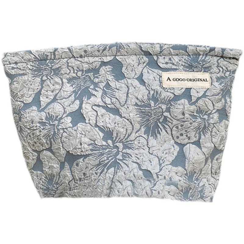 Cosmetic Bag Women Floral Makeup Case Organizer Korean Embroidery Cosmetic Pouch Travel Toiletry Bag Corduroy Canvas Beauty CaseW251021
