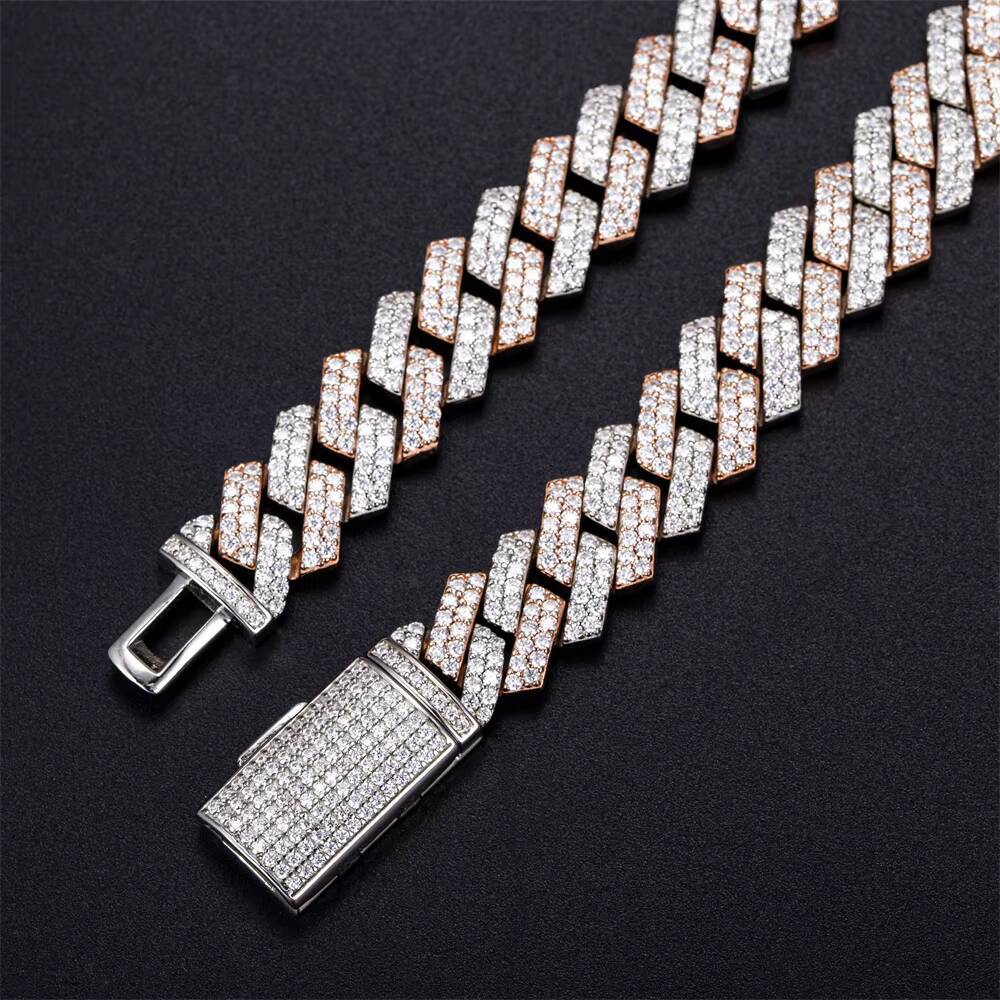 MSN518 Iced Out Hiphop Jewelry Mens Moissanite Cuban Link Chain