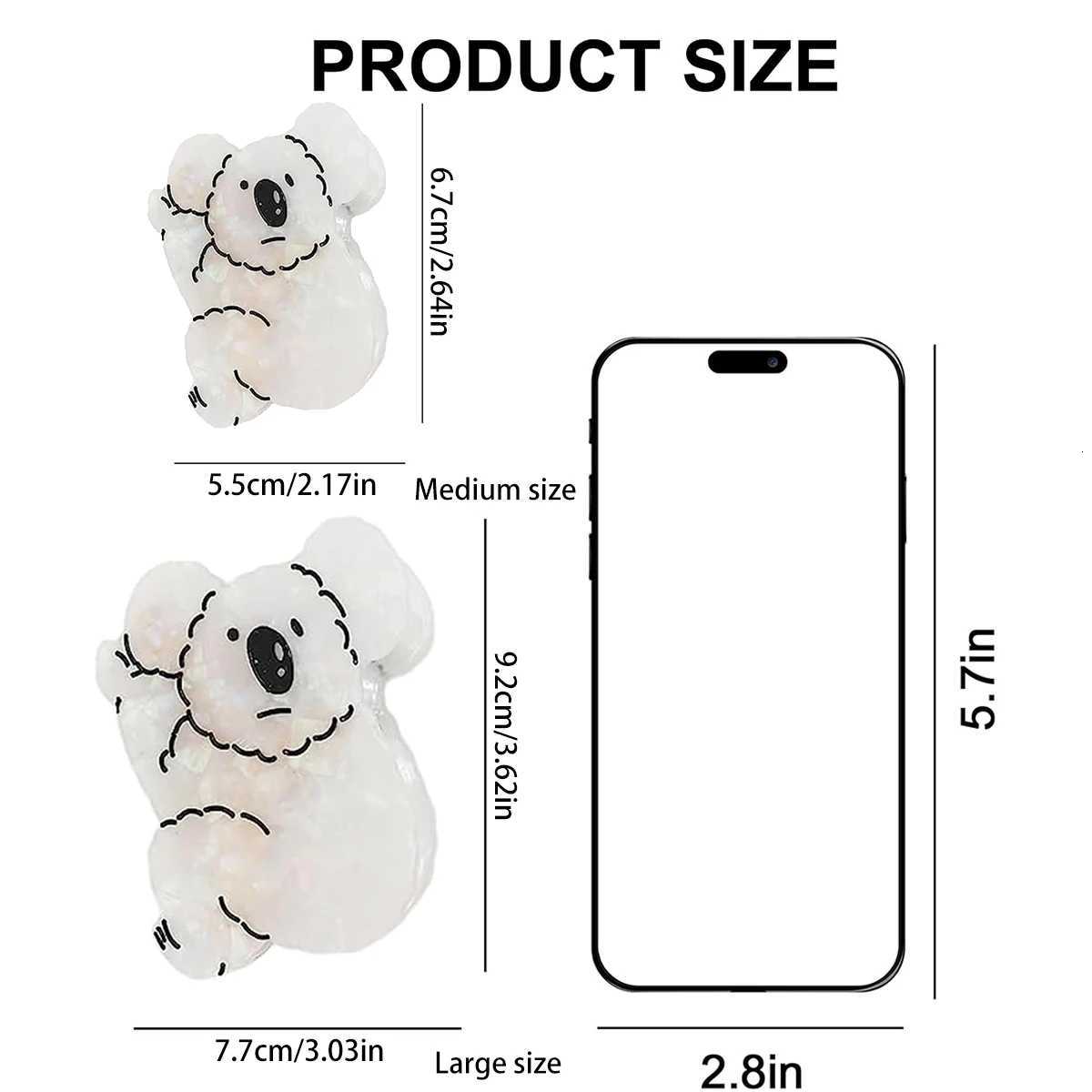 1pc Koala Womens Cute hair clip Fun Animal acetate hair clip Nonslip hair clip for thick hair Womens hair accessoriesW254021