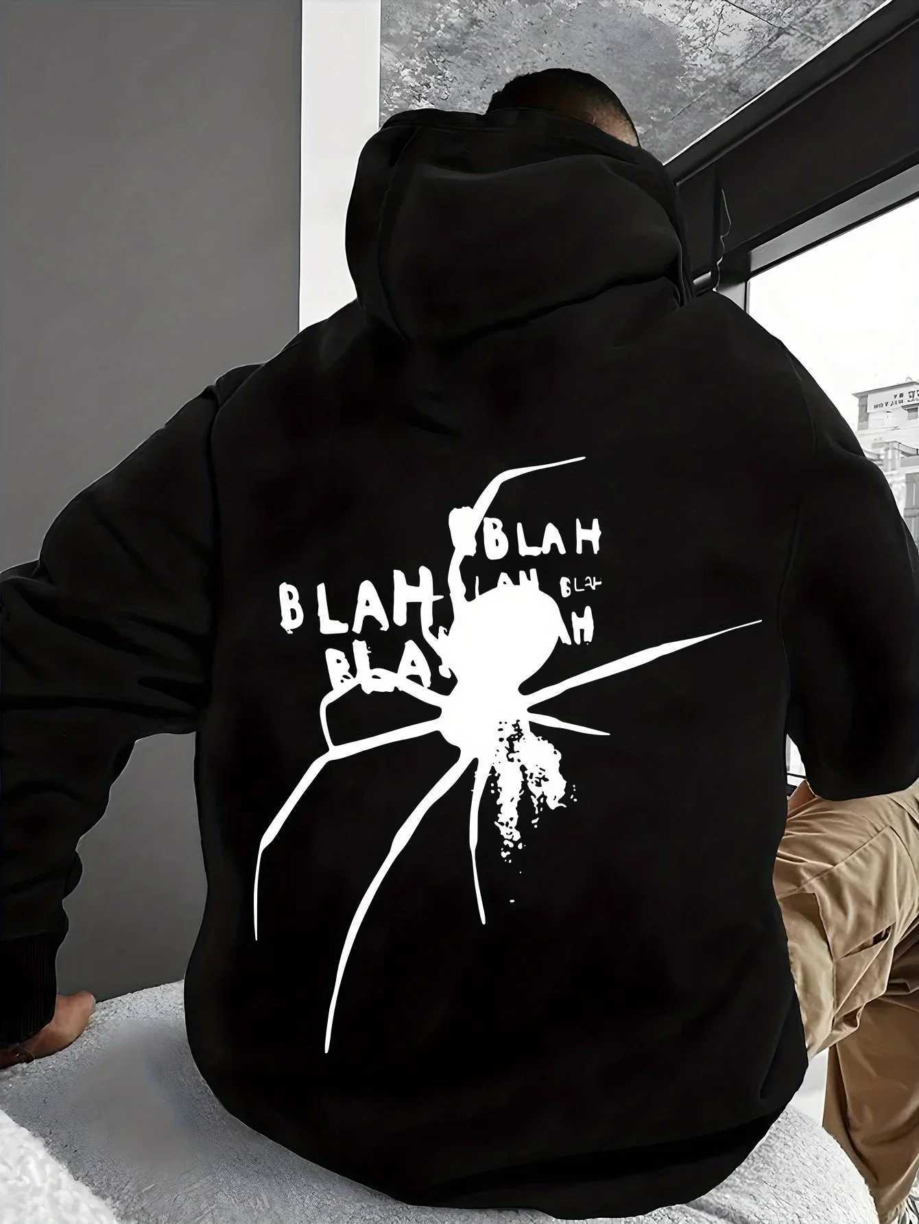 Autumn and Winter Mens and Womens Hoodies with Monster Face Pattern Printed Outdoor Street Wear W251021