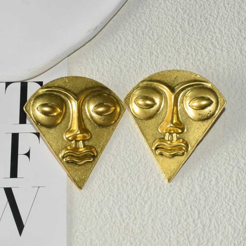 New Vintage Ethnic Metal Plated Face Feature Dangle Earrings for Women Jewelry Fashion Show Ladys Collection Earrings Accessory J251021
