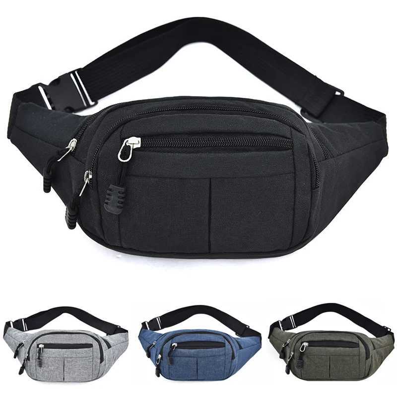 Unisex Solid Color Waist Bags LargeCapacity Shoulder Bag Outdoor Sports Travel Bag Multiple Pockets Coin Phone Key Storage Bag Z251021