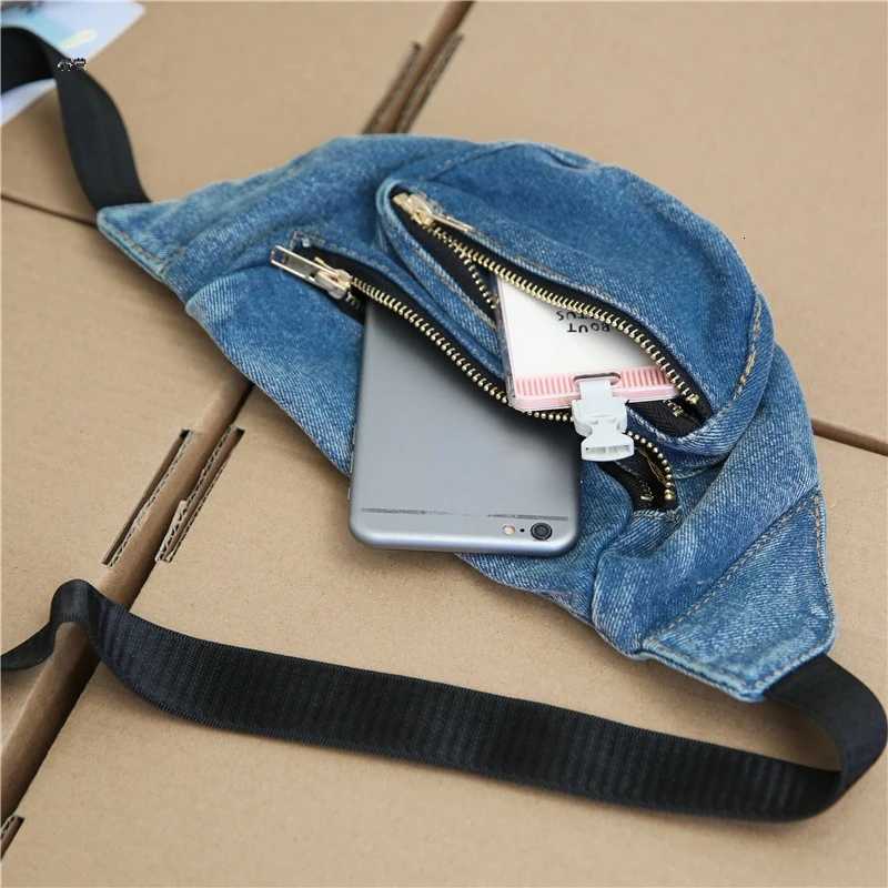 Denim Waist Bag for Women Casual Fanny Pack Phone Purses and Handbags Ladies Chest Belt Bum Cross Body Bag Z251021