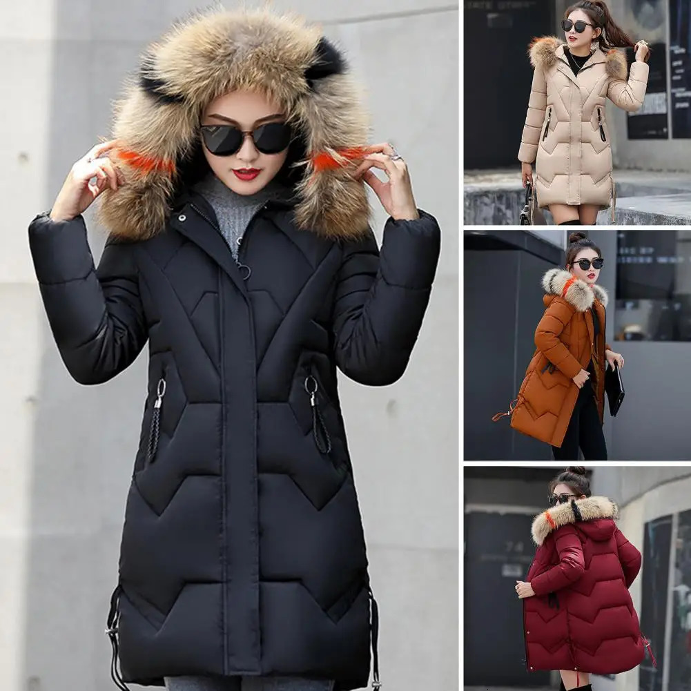Fashion Coats Winter Jacket Women Parka Hooded Long Female Coat Solid Color Windproof Outwear 251021