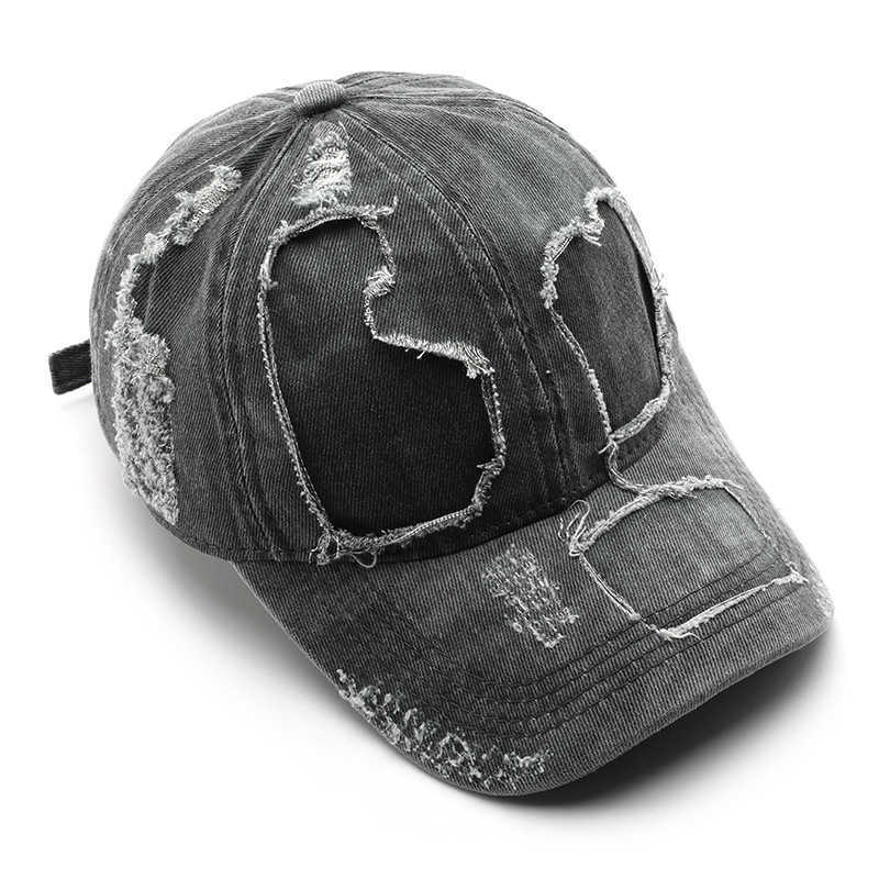 Womens Hat Personality Washed Distressed Solid Color Baseball Cap Outdoor Mens Travel Sun Protection Visor Cap H251020