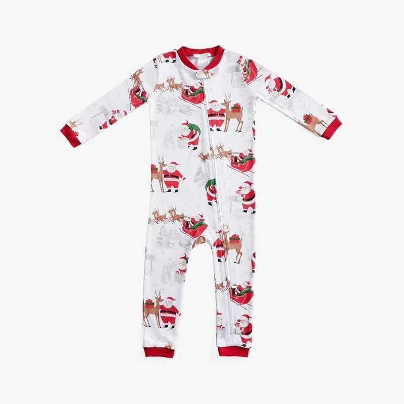 Xmas Family Look Pyjamas Santa Claus Print Christmas Pajamas Set Parentchild Matching Clothing Cute Soft Homewear Baby Romper L25102197ZF