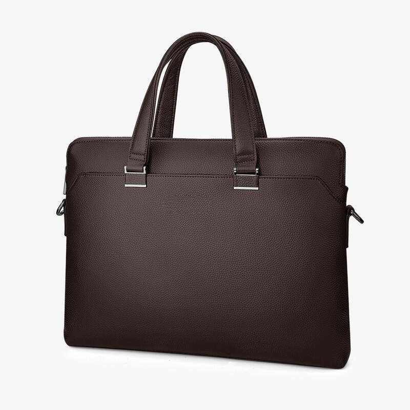 Luxury bag Briefcase Leather Handbag New Men s Large Capacity Multifunctional inch Laptop Bag