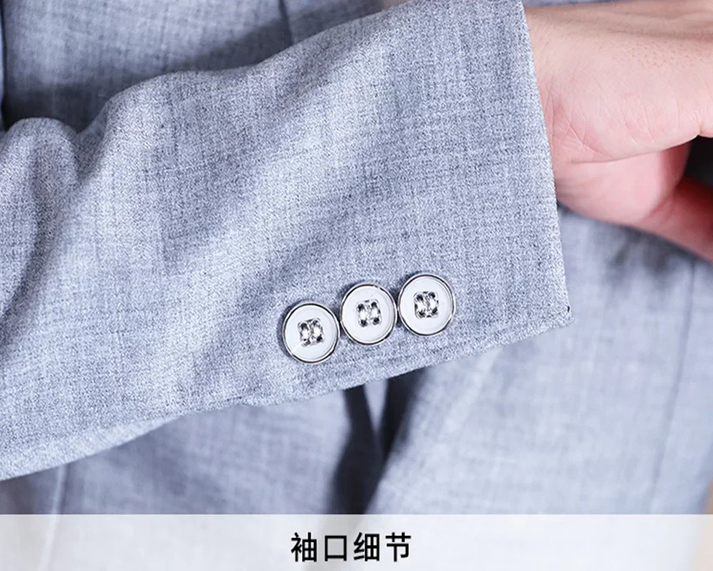 Men Blazer Slim Fit Fashion Business Handsome Gentleman Korean Version of British Style Leisure Slim Solid Color Wedding Work 251021