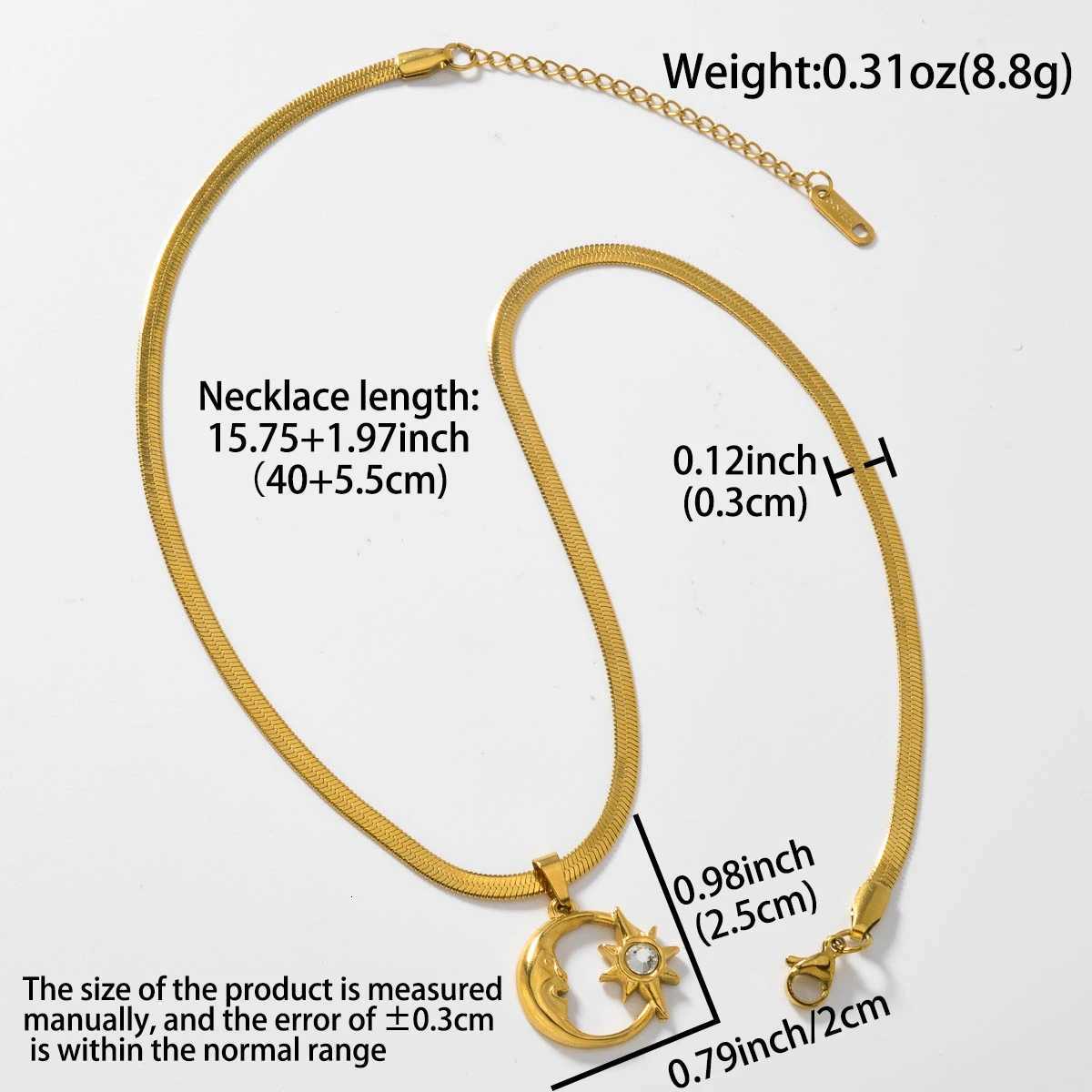 Gold Color Planet Moon Astronaut Pendant Stainless Steel Star Series Necklace for Women Chain Necklaces Jewelry Gifts Birthday XJ250717