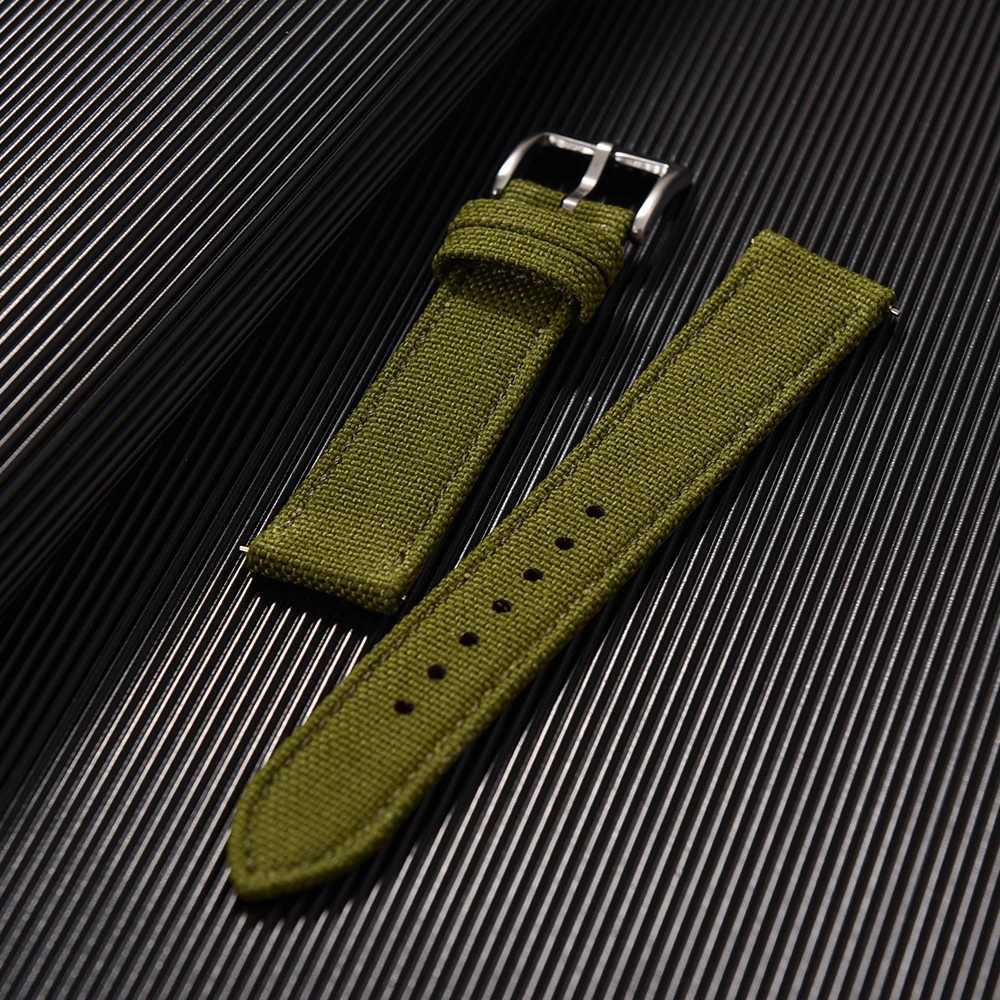 Premium Waterproof Sailcloth Band 18mm 20mm 22mm Quick Release Str Nylon Leather Sports Wrist Bracelet for MenXJ251021