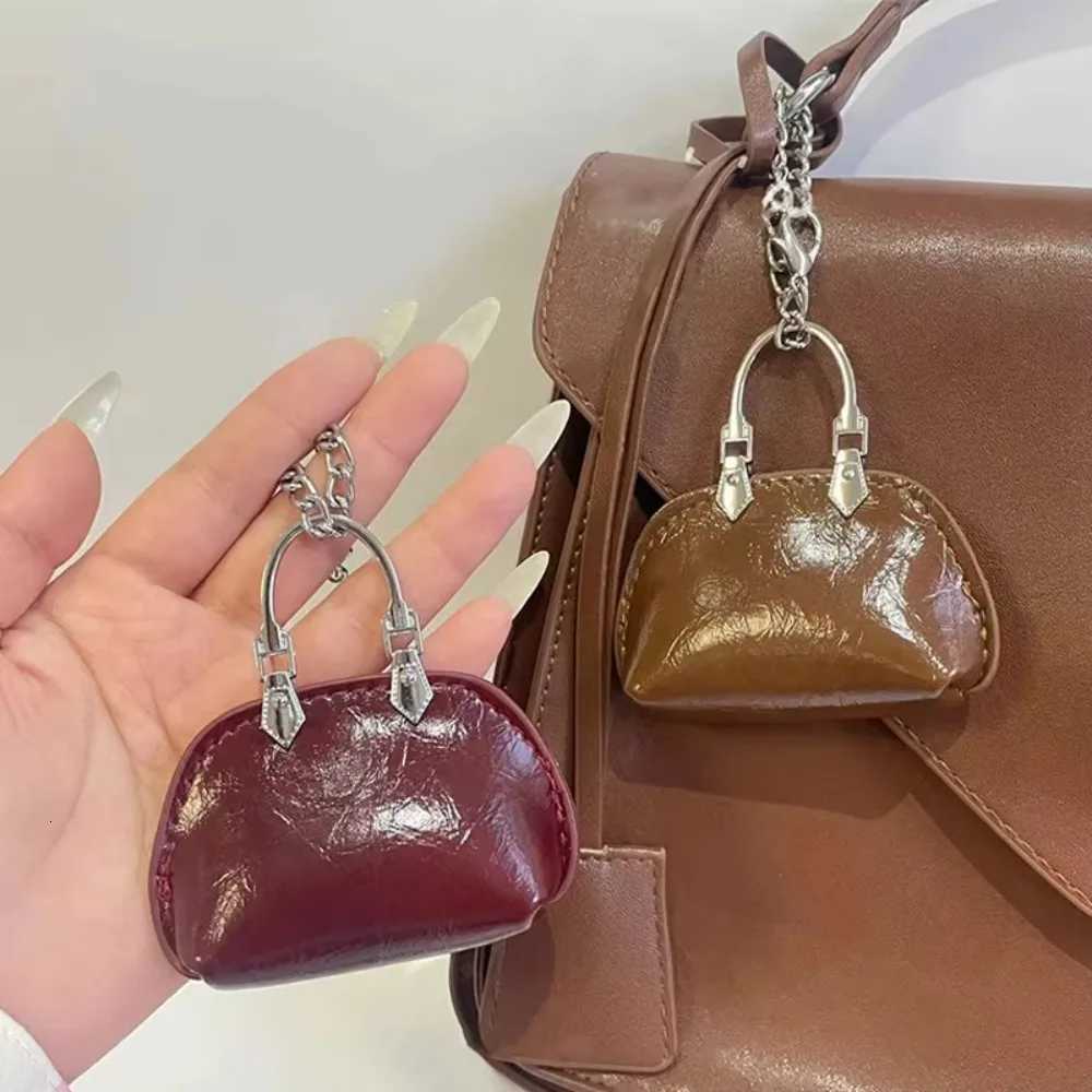 Bag Pendant Mini Handbag Change Coin Purse Exquisite Bag Keychain Hanging Decoration Charm Accessories PU Leather Solid Color W251021