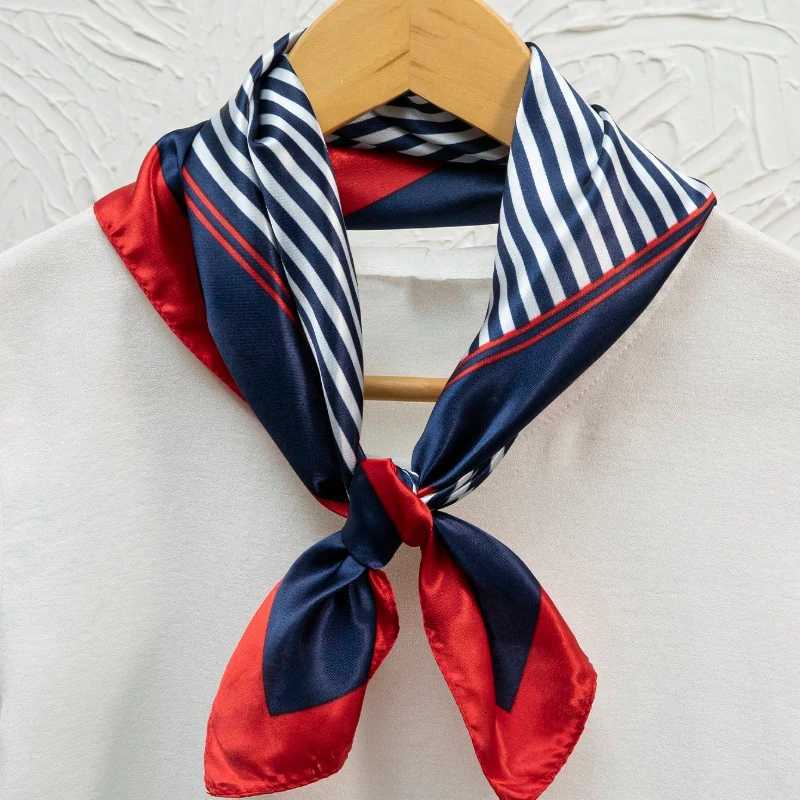 Simple Satin Scarf for Womenelegant Versatile Breathable Silk Imitation Scarf Shawl for TourismDaily Commuting Small Collar W251021