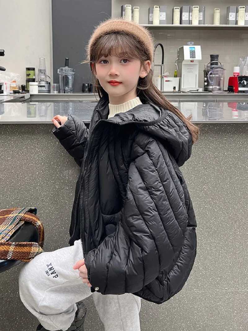 Winter Warm Girls Fashion Plain Cotton Lined Hooded Zip Puff Jackets School Kids Cropped Coats Child Outfits Windbreaker 514 YrT251021