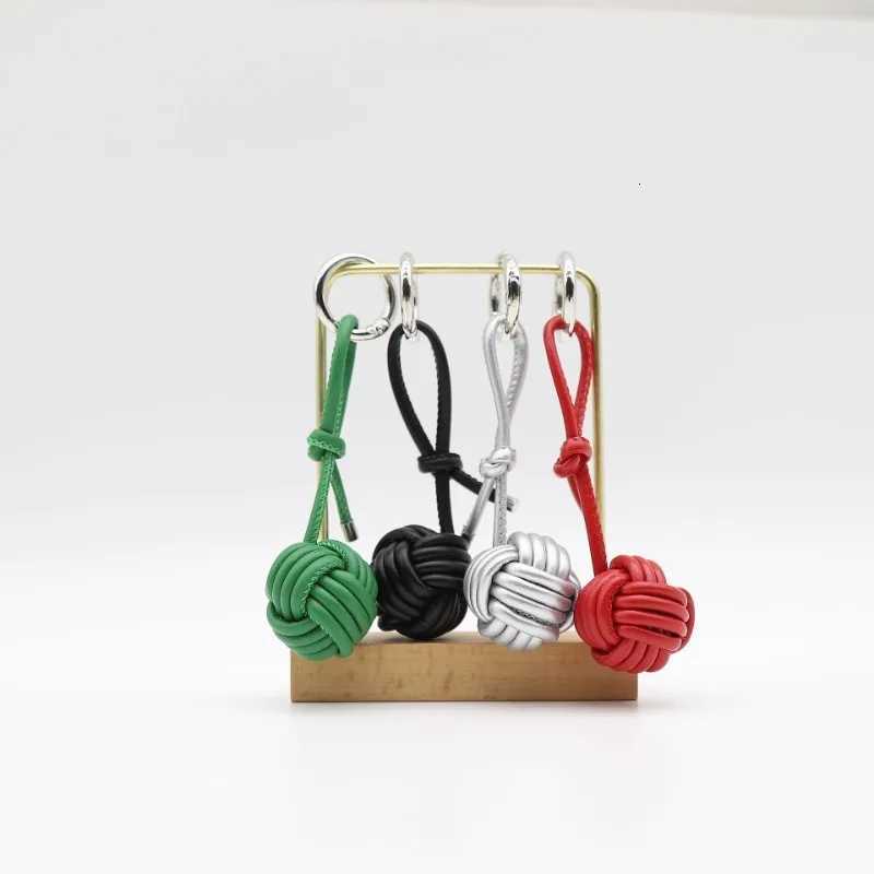 New INS Style Creative Key Chains PU Leather Handwoven Key Ring Spherical Pendant Personalized Niche Keychain W251021