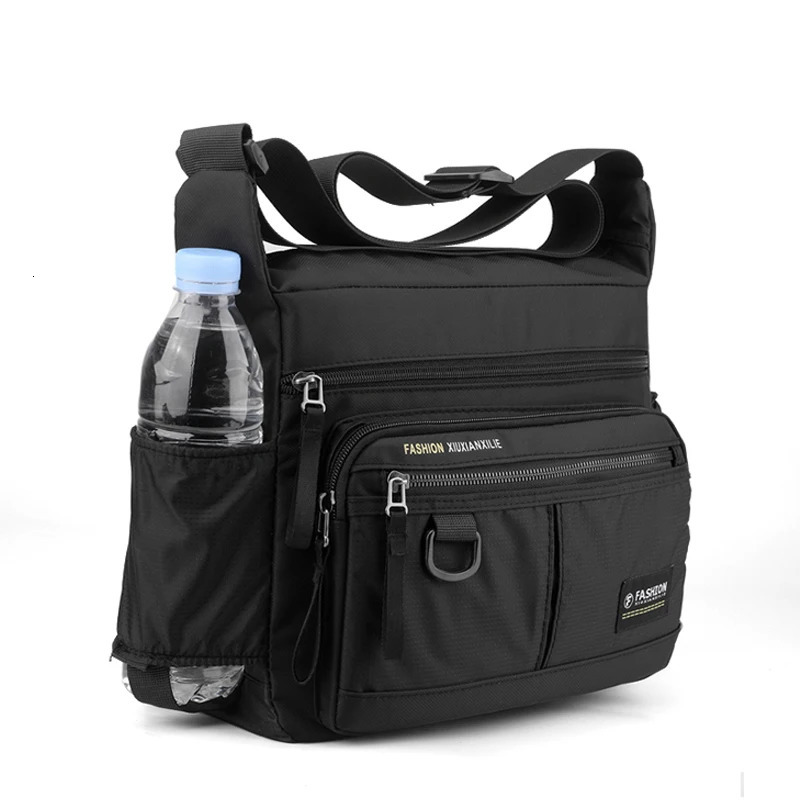 Mens shoulder bag casual crossbody with adjustable straps multiple pockets suitable for travel school and da 251014