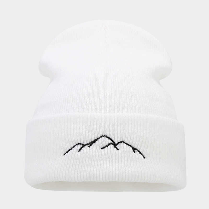 Mountain Peak Embroidery Pullover Hat Trendy Outdoor Fashion Personality Warm Cold Hat Unisex Hat H251020