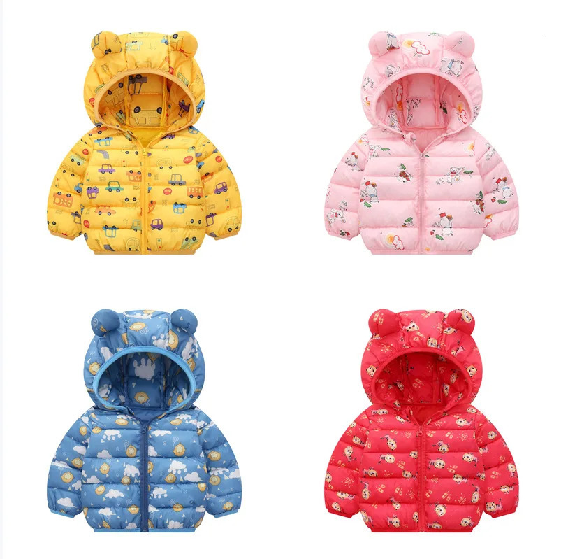 Autumn Winter Girls Boys Cotton Fashion Childrens Outwear Toddler Baby Coats Kids Casual Parkas Hooded Jackets 251021