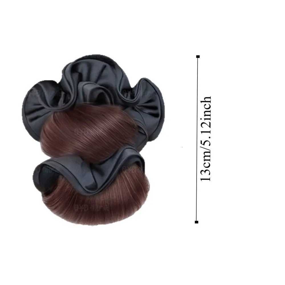 New Synthetic Hair Bun Claw Clip with Hair Tie Fluffy Bun Head Wig Brown Hairpiece Hair AccessoriesW254021