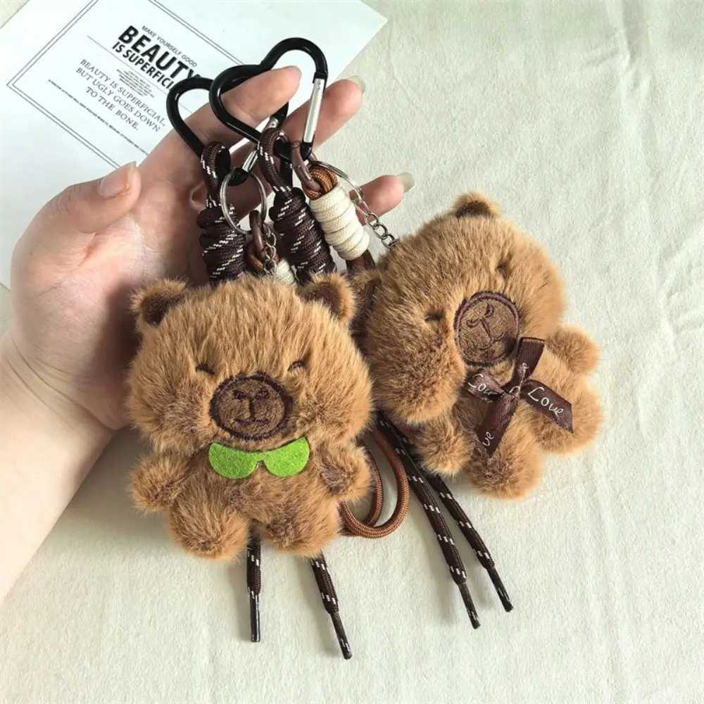 PP Cotton Plush Capybara Keychain Fluffy Collection Capybara Plush Doll Pendant Cartoon Soft Kapybara Key Chain Children Girl J251121