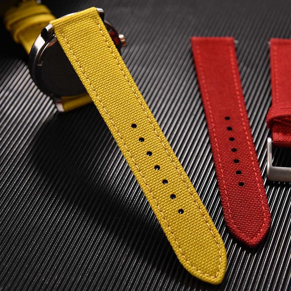 Premium Waterproof Sailcloth Band 18mm 20mm 22mm Quick Release Str Nylon Leather Sports Wrist Bracelet for MenXJ251021