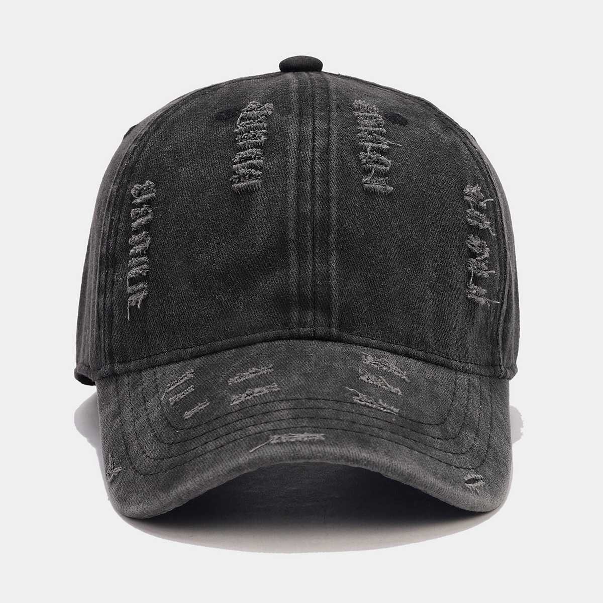New Fashion Vintage Distressed Baseball Cap for Men Large Head Circumference Washed Soft Top Duckbill Cap Slimming Womens Cap H251020