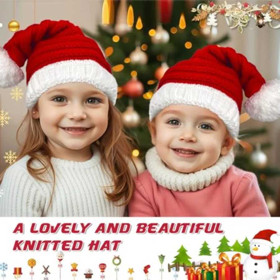 Christmas Knitted Hat for Baby Beanie Knit Santa Hat with Pom for Boys Girls Infant Toddler Cozy Warm Winter Accessory for J251021