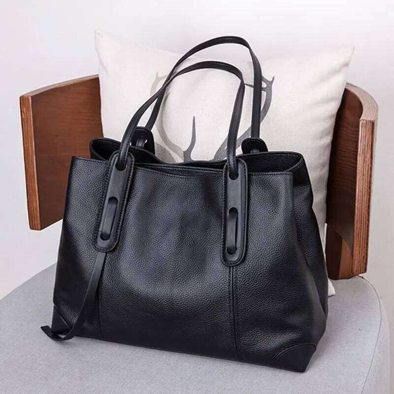 Genuine Leather Tote Designer Women's Shoulder Bag Large Capacity Women Bags High Quality Soft Cowhide Female Handbag