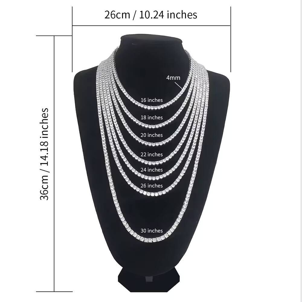 Juncheng GRA VVS Moissanite S925 925 Sterling Silver 10K 14K Gold Plated Chain Tennis Necklace for Men Women Wholesale Custom