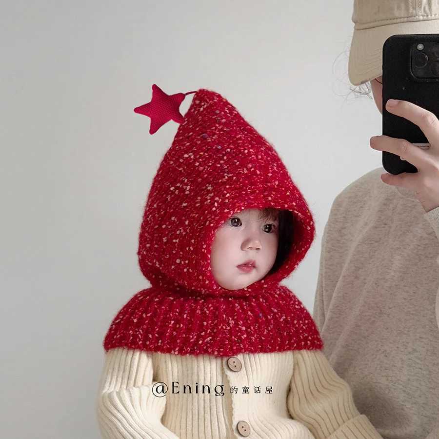 Christmas New Year Baby Hat Scarf Wrap Winter Warm Ear Protection Elf Cap for Boys Girls J251021