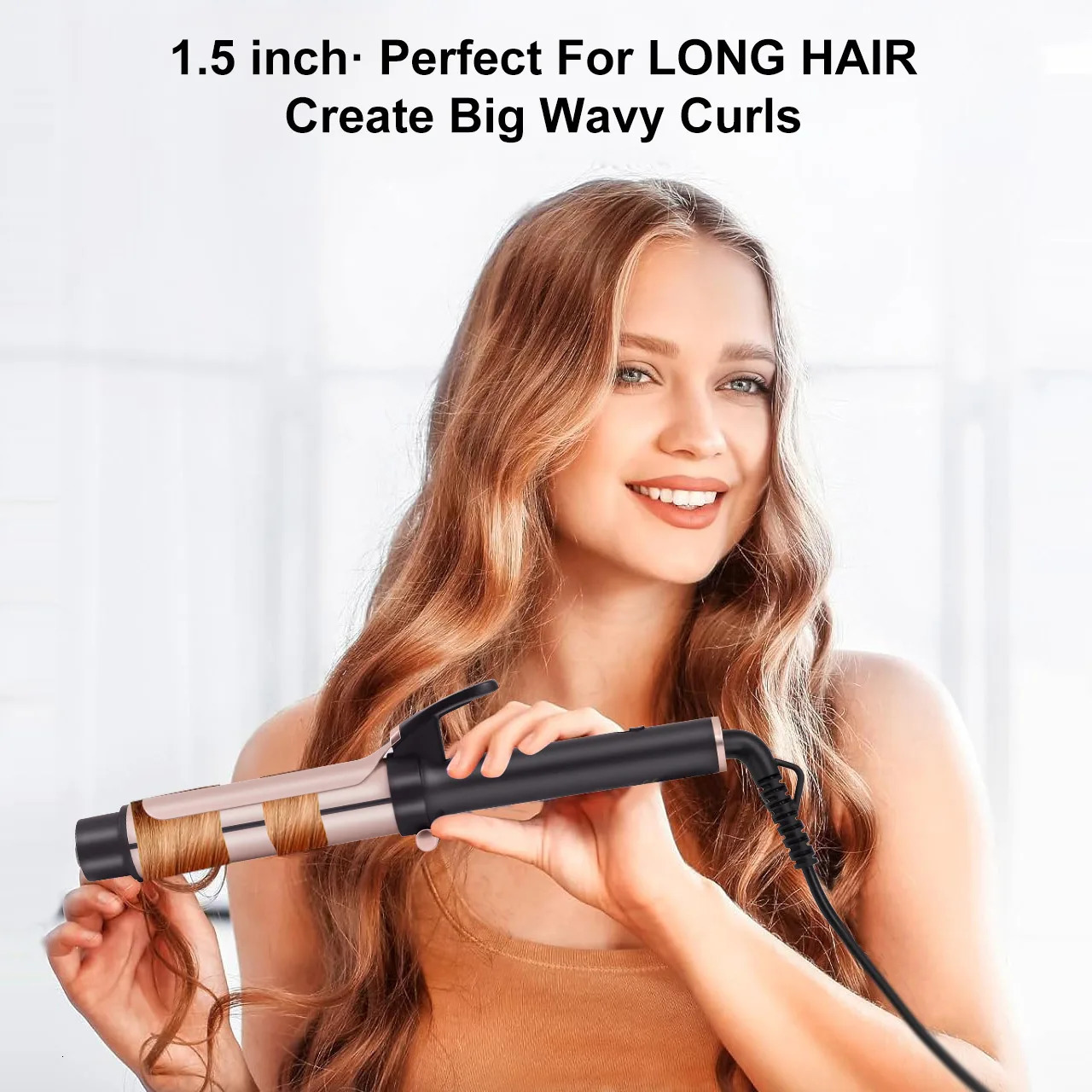 Hatteker Electric Curling Iron for Women 3Level Temperature Control Ceramic Hair Protecting Curler Home Use Styling Tool US 251018