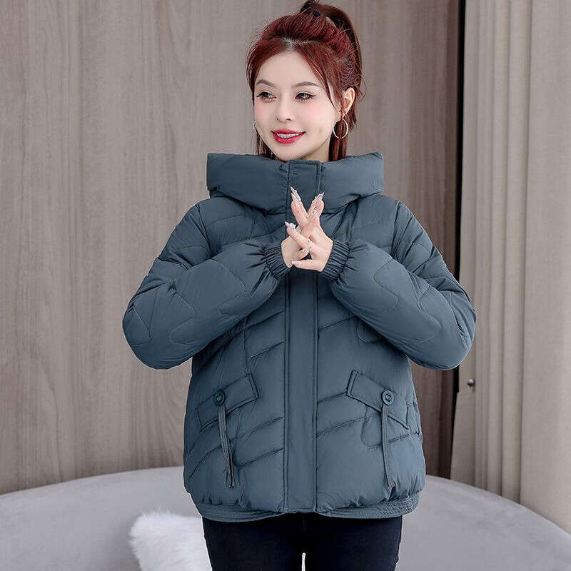 2024 Winter New Short Style Stand Collar Lightweight Loose Women Cotton Jacket Small Coat Trend Foreign Trade